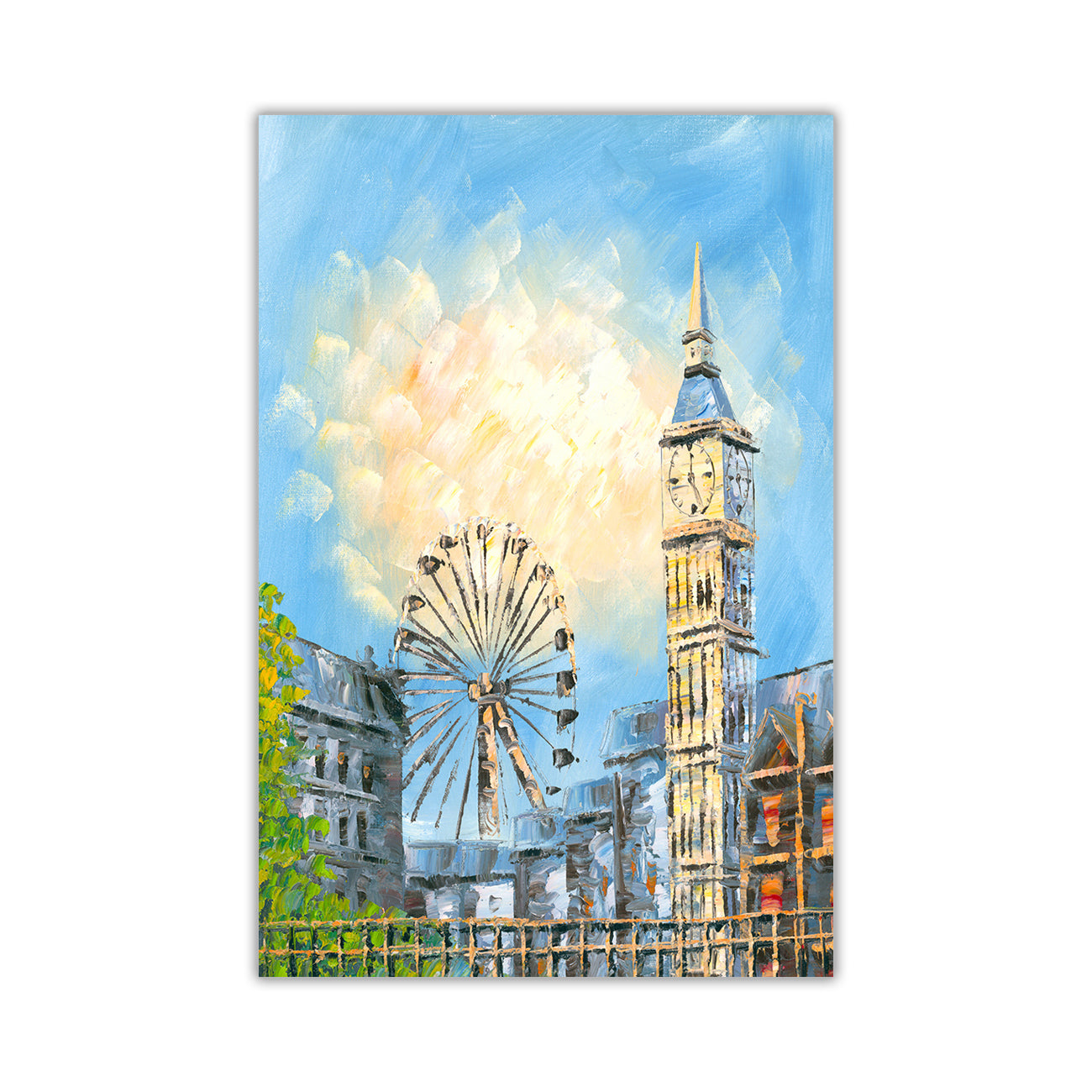 London Eye Big Ben Canvas Wall Art Picture Print for the Living Room, Bedroom, Home Decor
