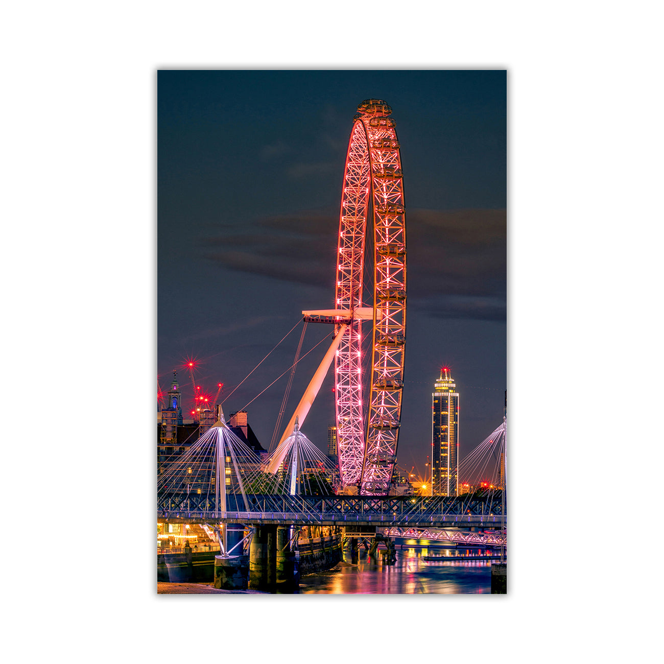 London Eye Canvas Wall Art Picture Print for the Living Room, Bedroom, Home Decor