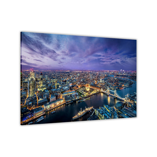 London Night Canvas Wall Art Picture Print for the Living Room, Bedroom, Home Decor
