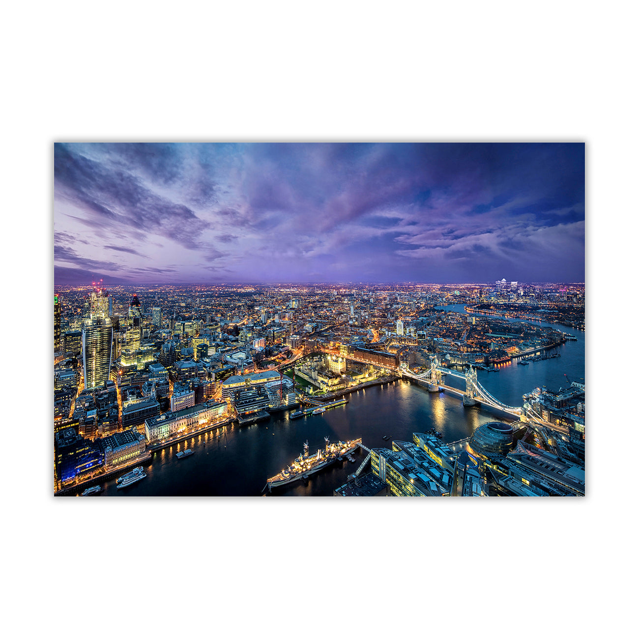 London Night Canvas Wall Art Picture Print for the Living Room, Bedroom, Home Decor
