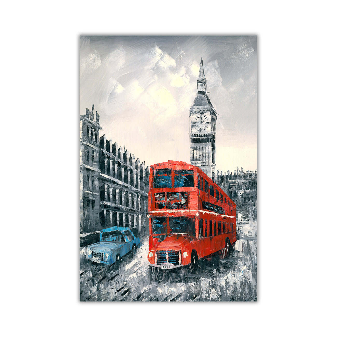 London Red Bus Canvas Wall Art Picture Print for the Living Room, Bedroom, Home Decor