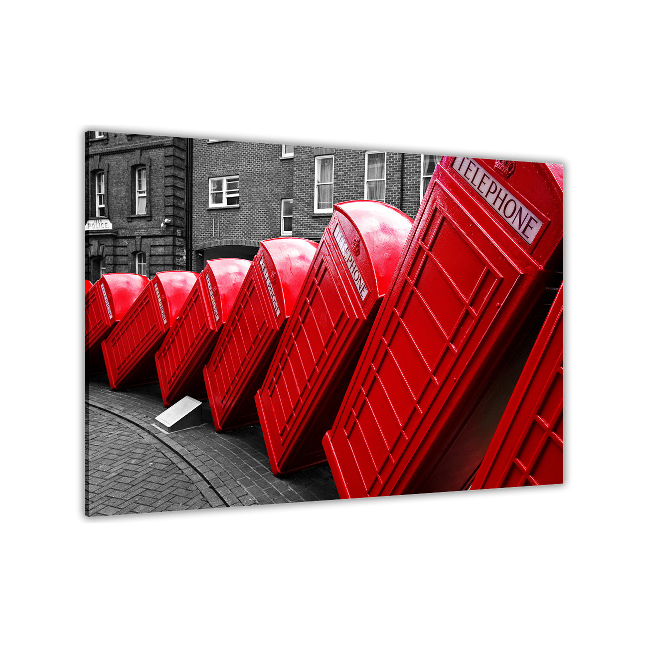 London Red Phoneboxes Canvas Wall Art Picture Print for the Living Room, Bedroom, Home Decor