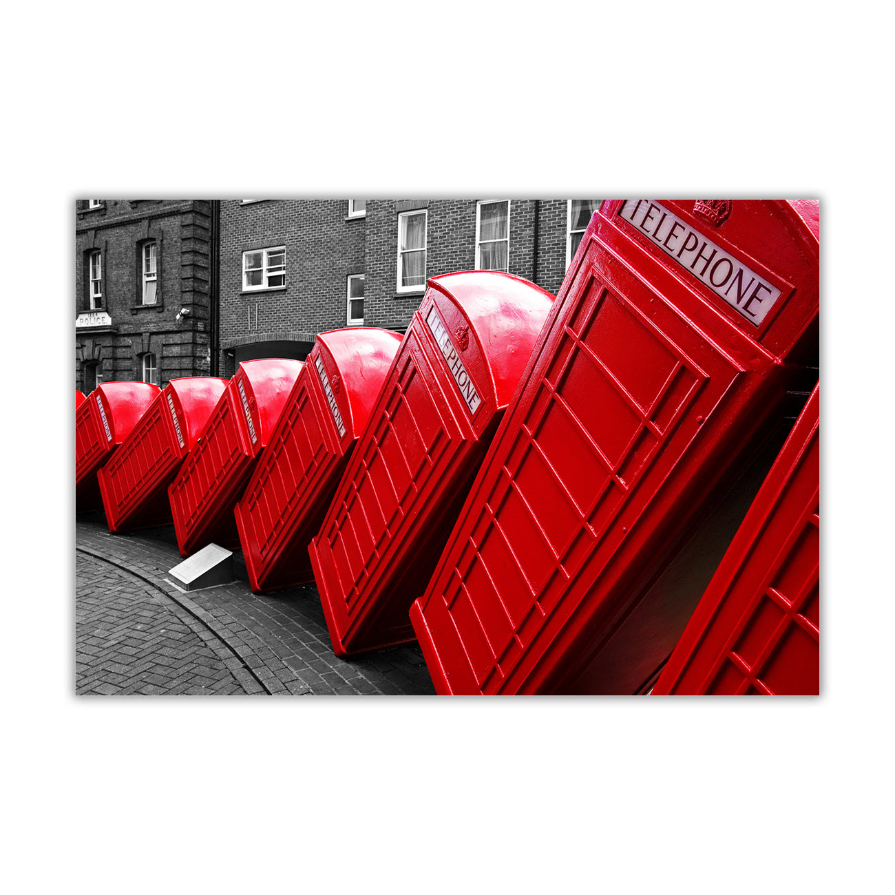 London Red Phoneboxes Canvas Wall Art Picture Print for the Living Room, Bedroom, Home Decor