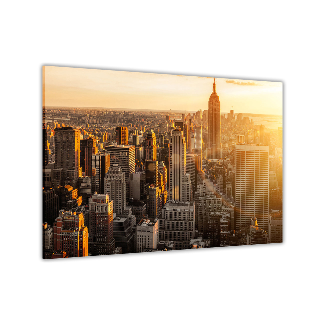 New York At Dusk Canvas Wall Art Picture Print for the Living Room, Bedroom, Home Decor