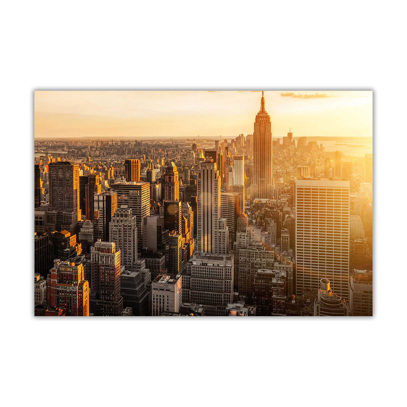 New York At Dusk Canvas Wall Art Picture Print for the Living Room, Bedroom, Home Decor