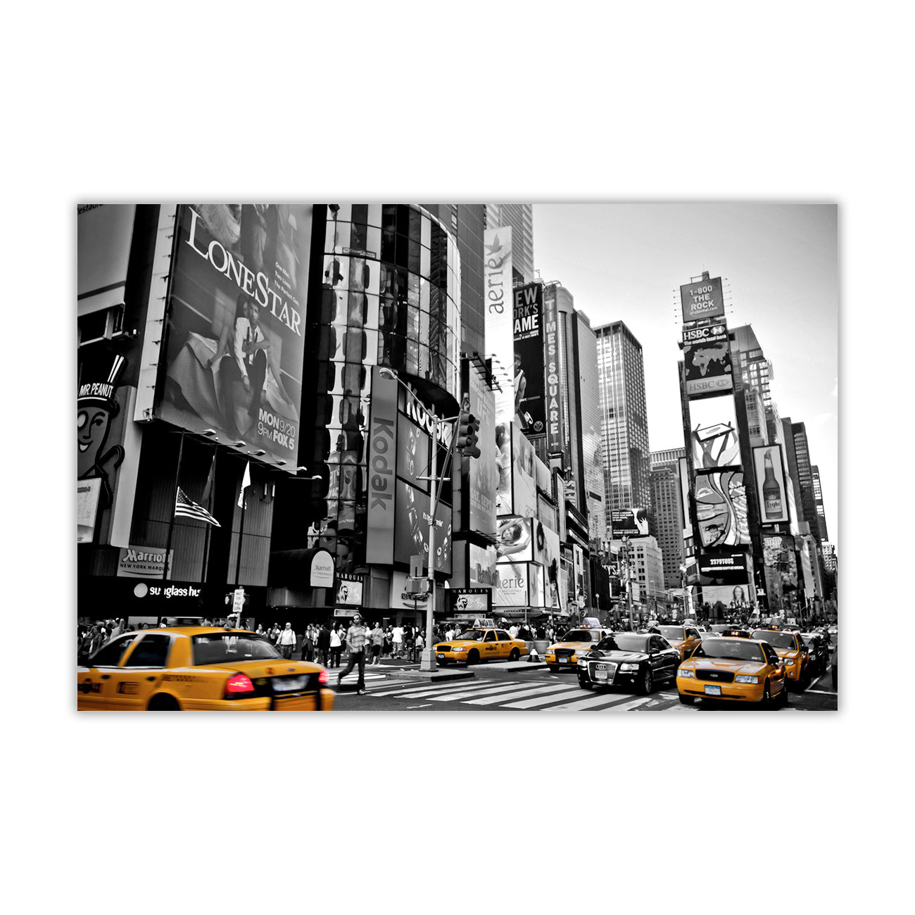 New York Yellow Taxi Canvas Wall Art Picture Print for the Living Room, Bedroom, Home Decor