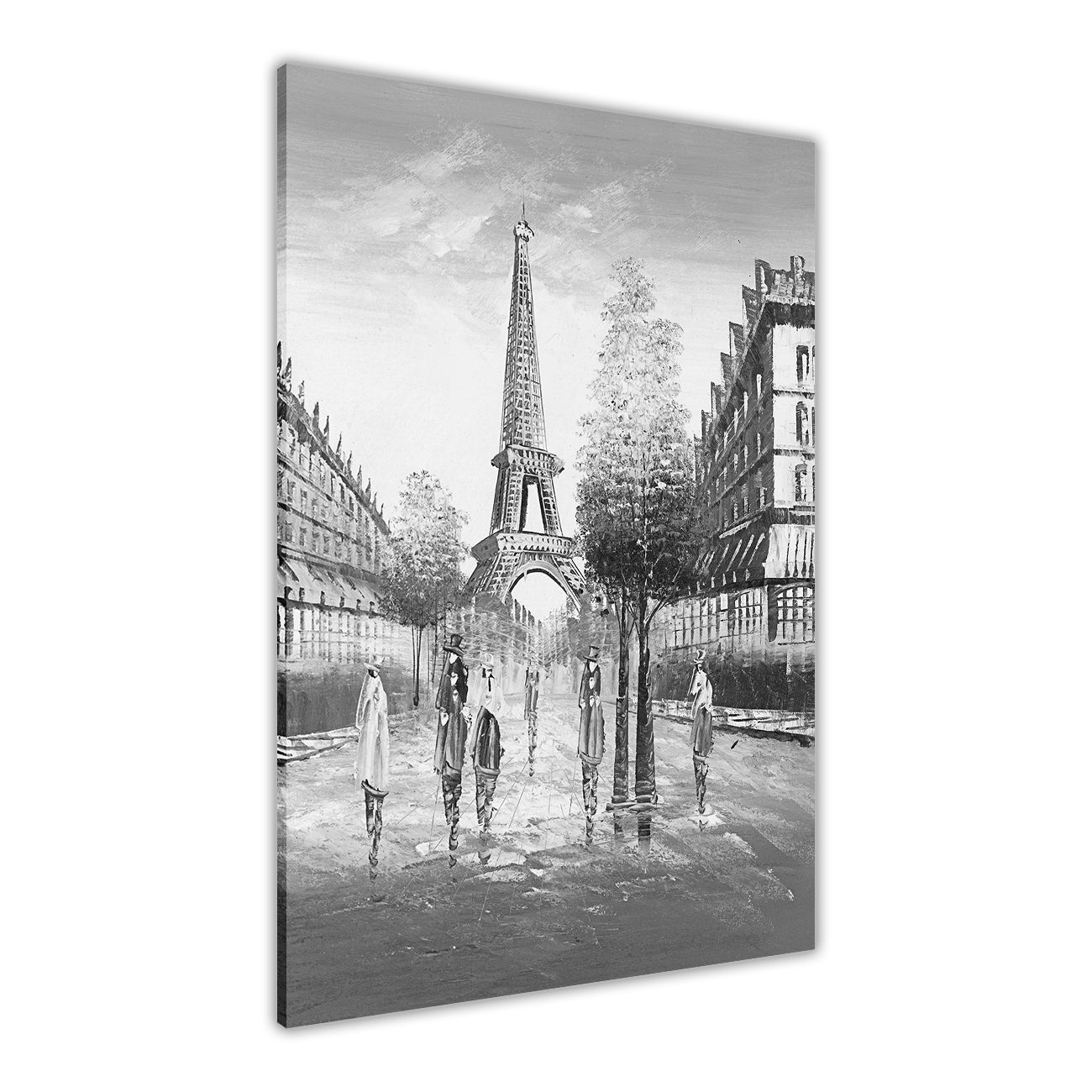 Paris 1909 Black & White Canvas Wall Art Picture Print for the Living Room, Bedroom, Home Decor