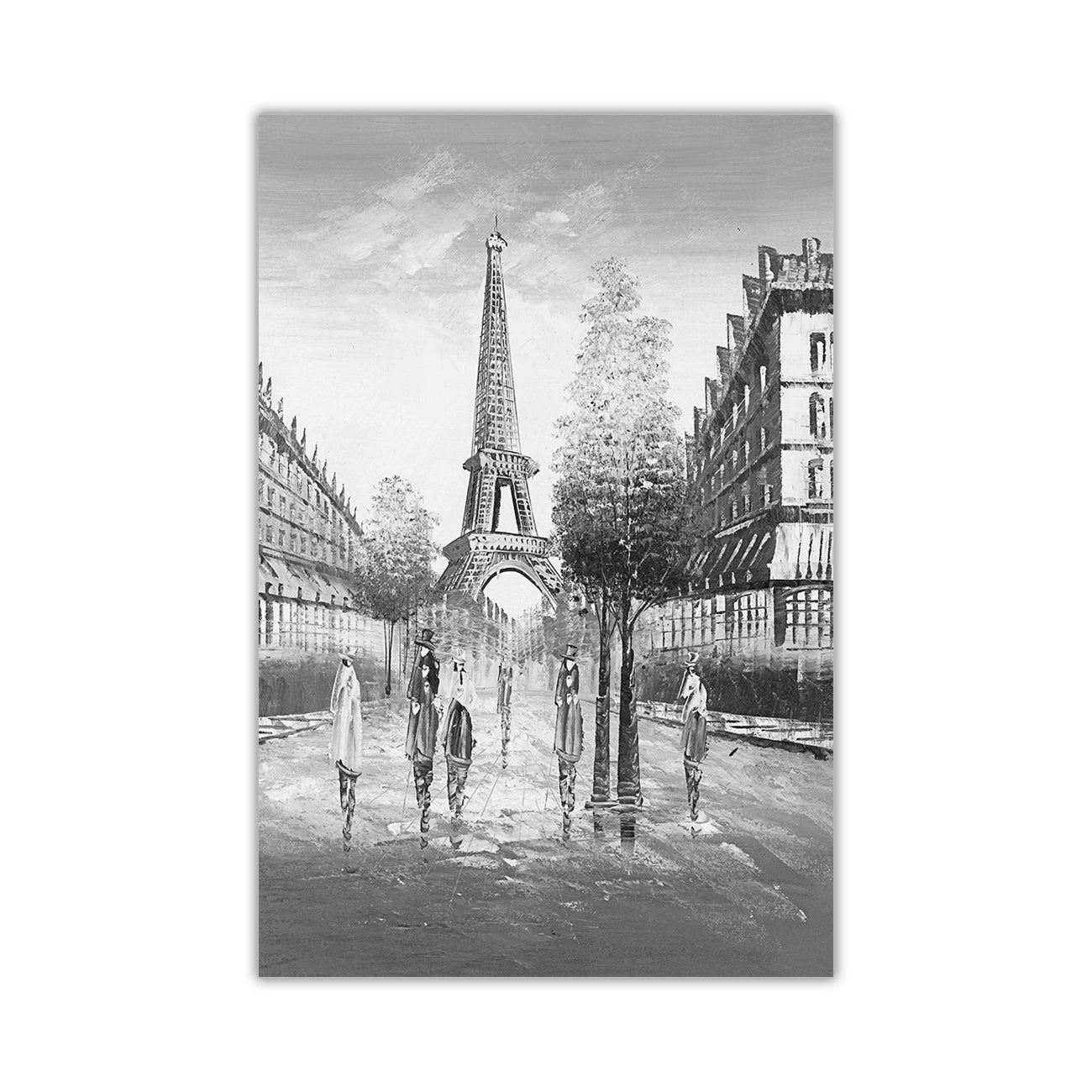 Paris 1909 Black & White Canvas Wall Art Picture Print for the Living Room, Bedroom, Home Decor