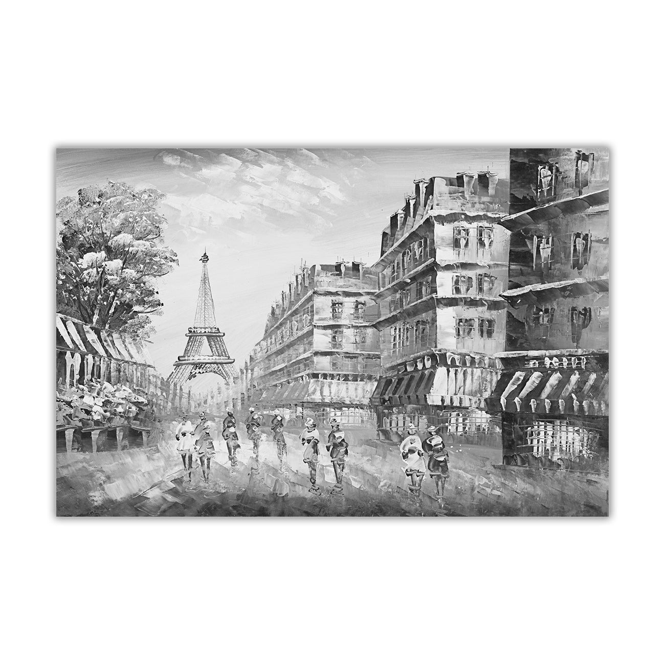 Paris 1950 Black & White Canvas Wall Art Picture Print for the Living Room, Bedroom, Home Decor