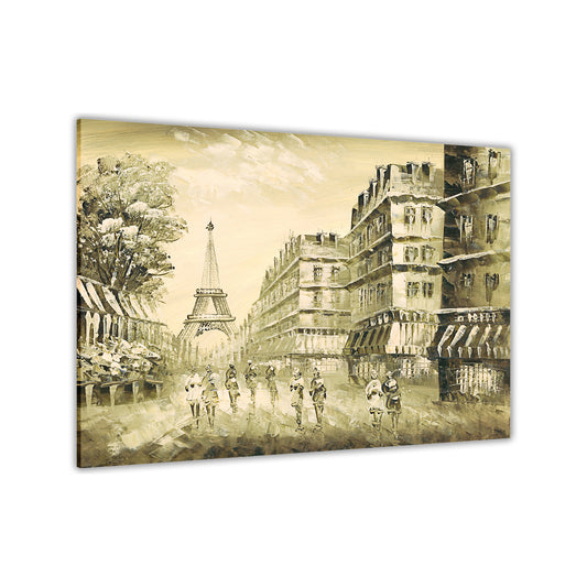 Paris 1950 Sepia Canvas Wall Art Picture Print for the Living Room, Bedroom, Home Decor