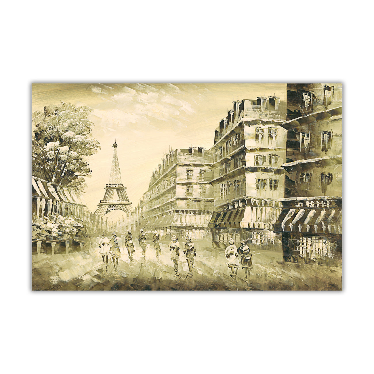 Paris 1950 Sepia Canvas Wall Art Picture Print for the Living Room, Bedroom, Home Decor