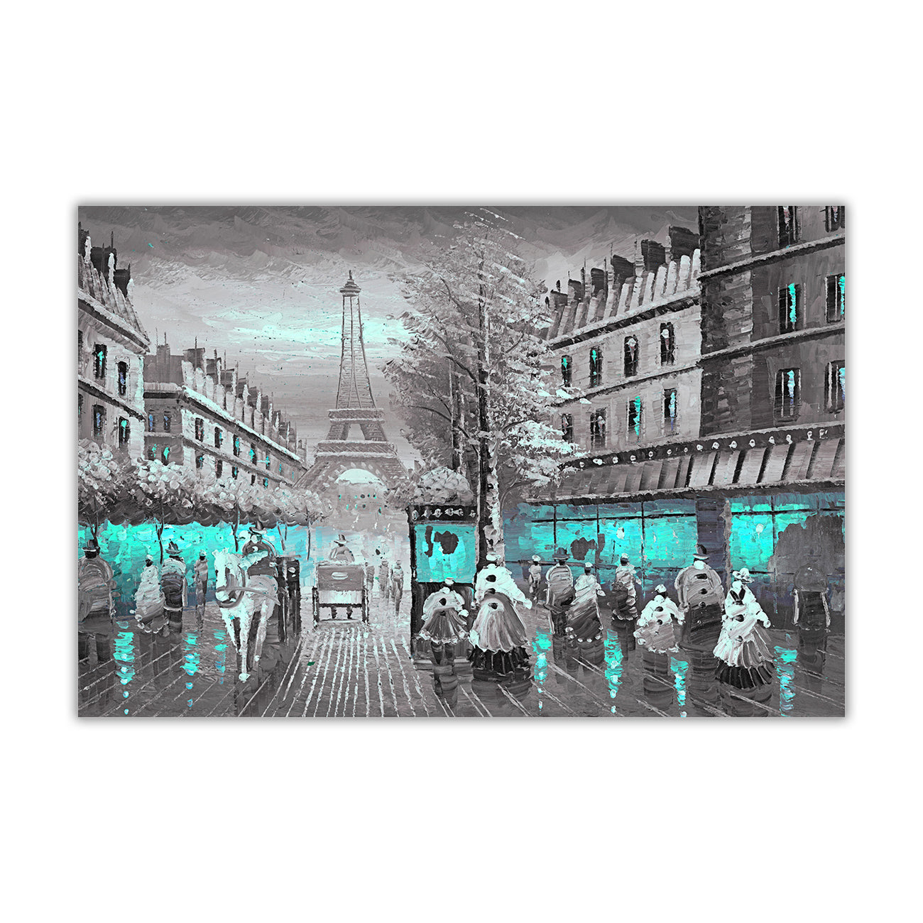 Paris Café Lights Canvas Wall Art Picture Print for the Living Room, Bedroom, Home Décor