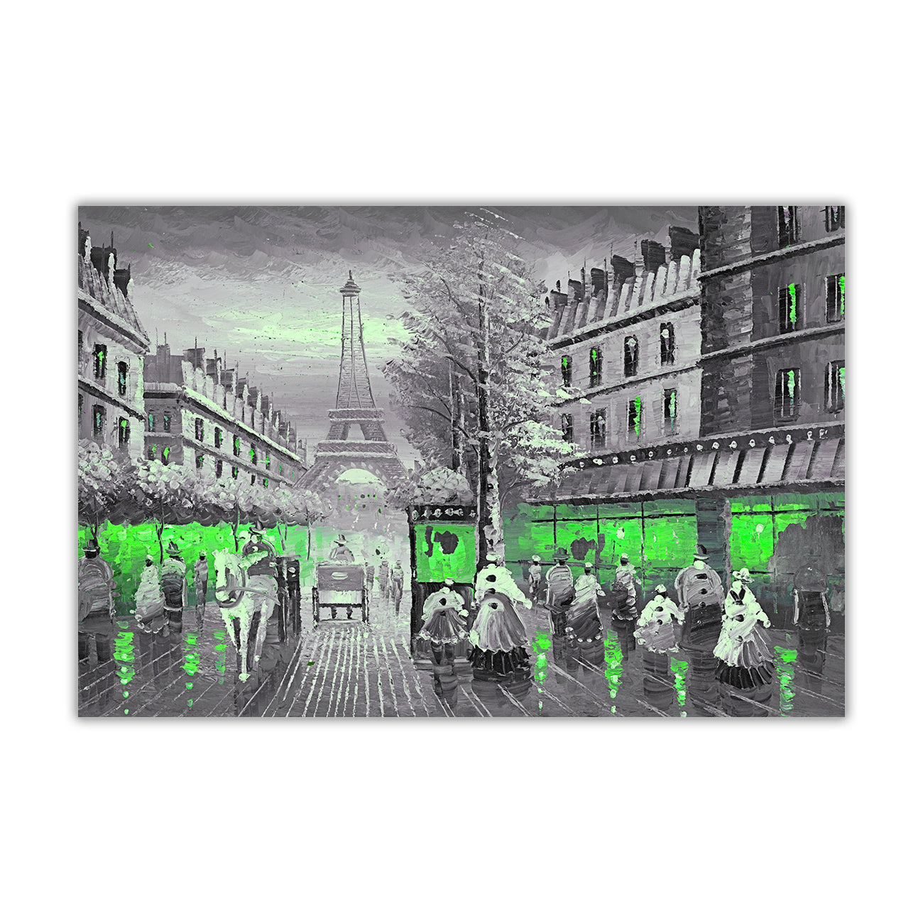 Paris Café Lights Canvas Wall Art Picture Print for the Living Room, Bedroom, Home Décor