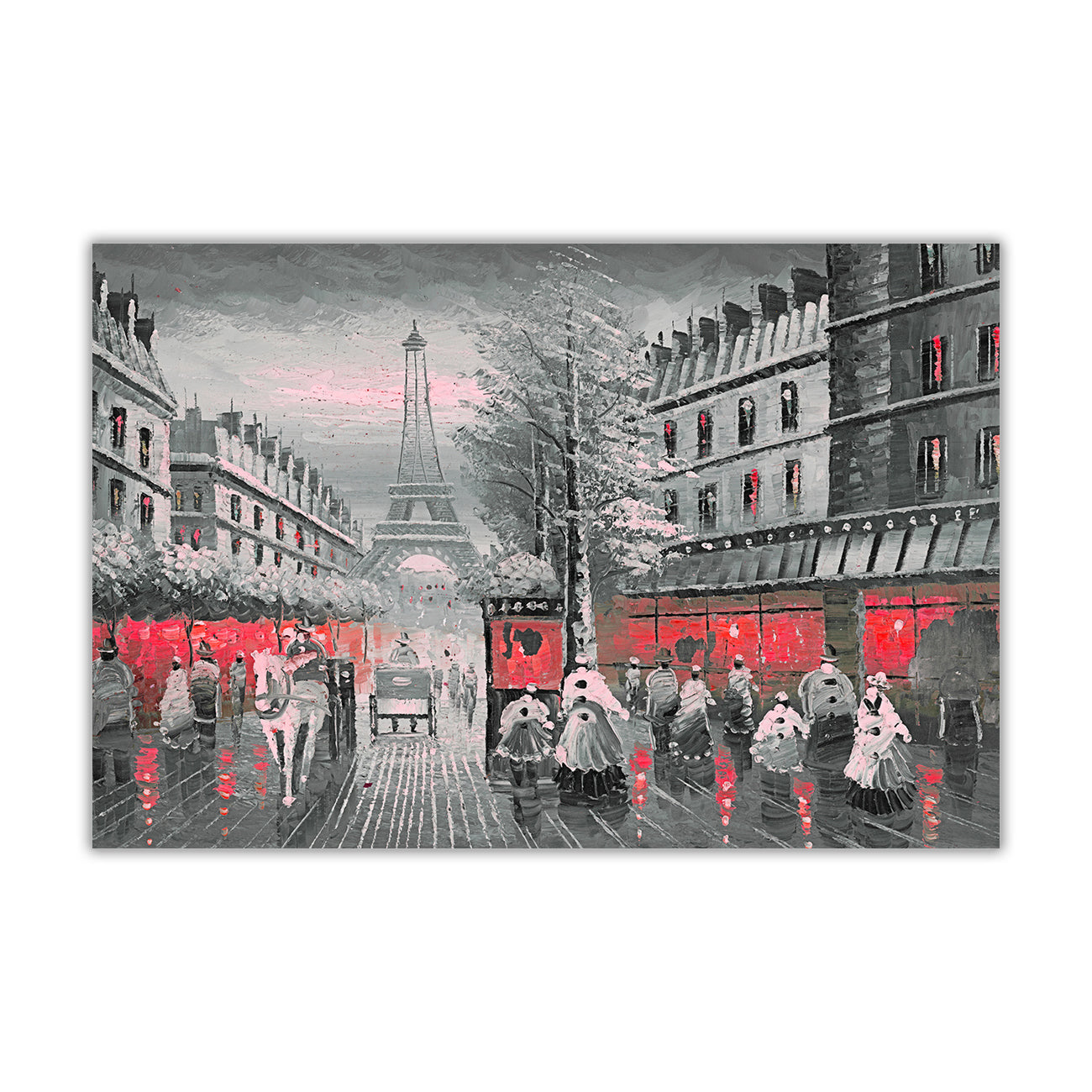 Paris Café Lights Canvas Wall Art Picture Print for the Living Room, Bedroom, Home Décor