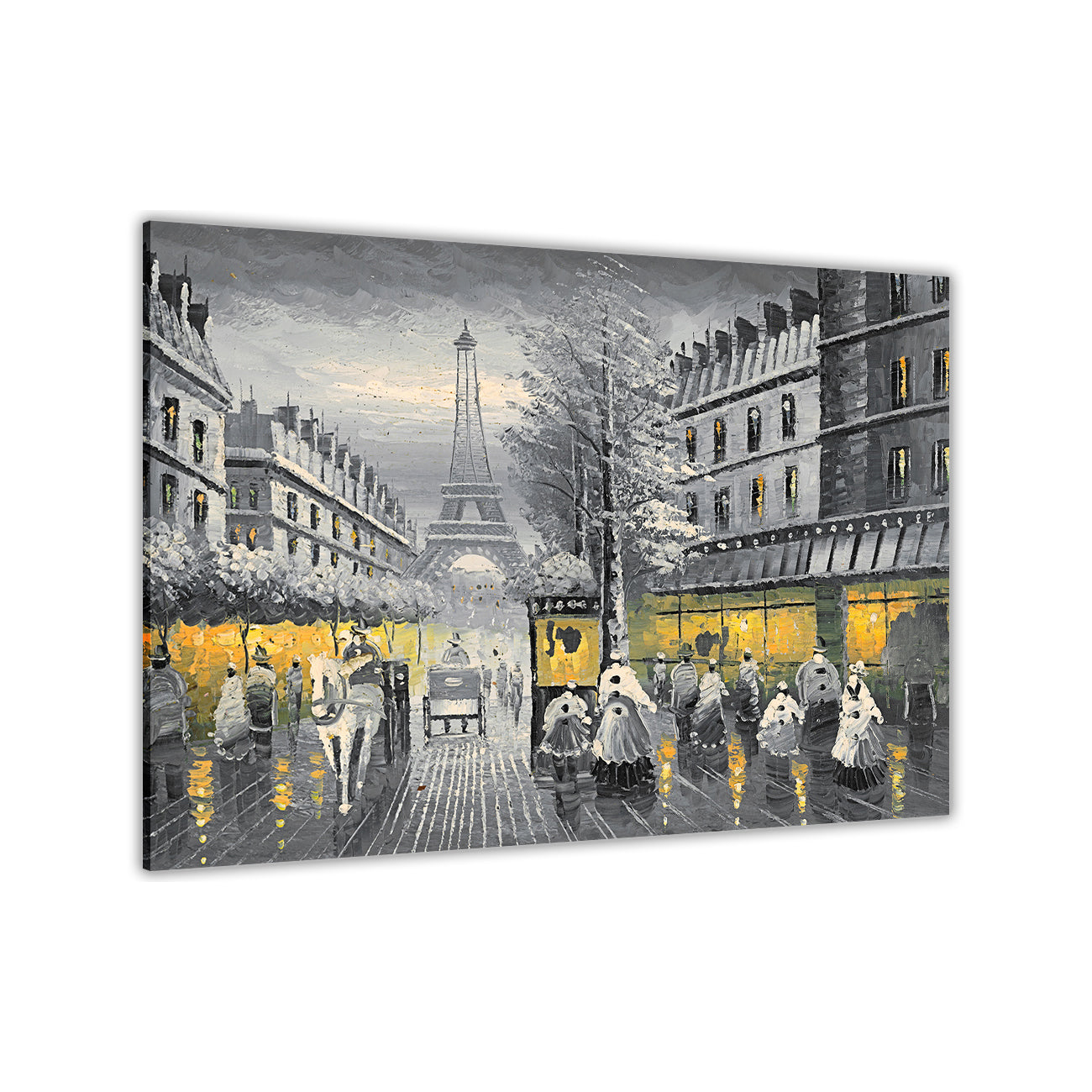 Paris Café Lights Canvas Wall Art Picture Print for the Living Room, Bedroom, Home Décor