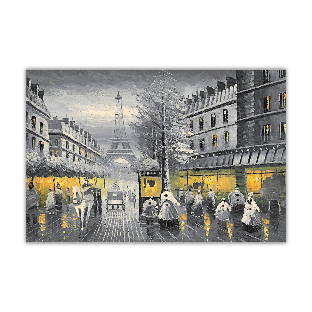 Paris Café Lights Canvas Wall Art Picture Print for the Living Room, Bedroom, Home Décor