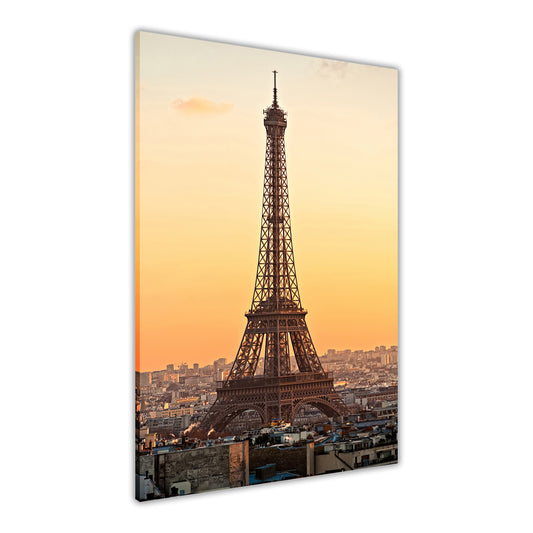 Paris Eiffel Tower Portrait Canvas Wall Art Picture Print for the Living Room, Bedroom, Home Decor