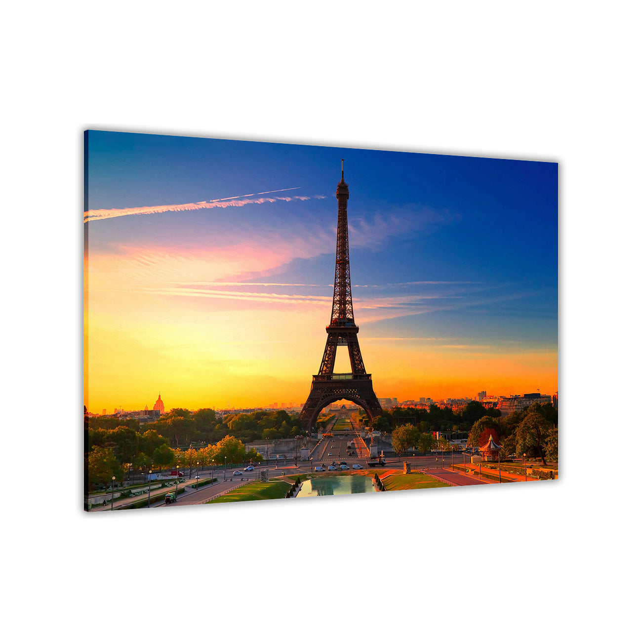 Paris Eiffel Tower Sunrise Canvas Wall Art Picture Print for the Living Room, Bedroom, Home Decor