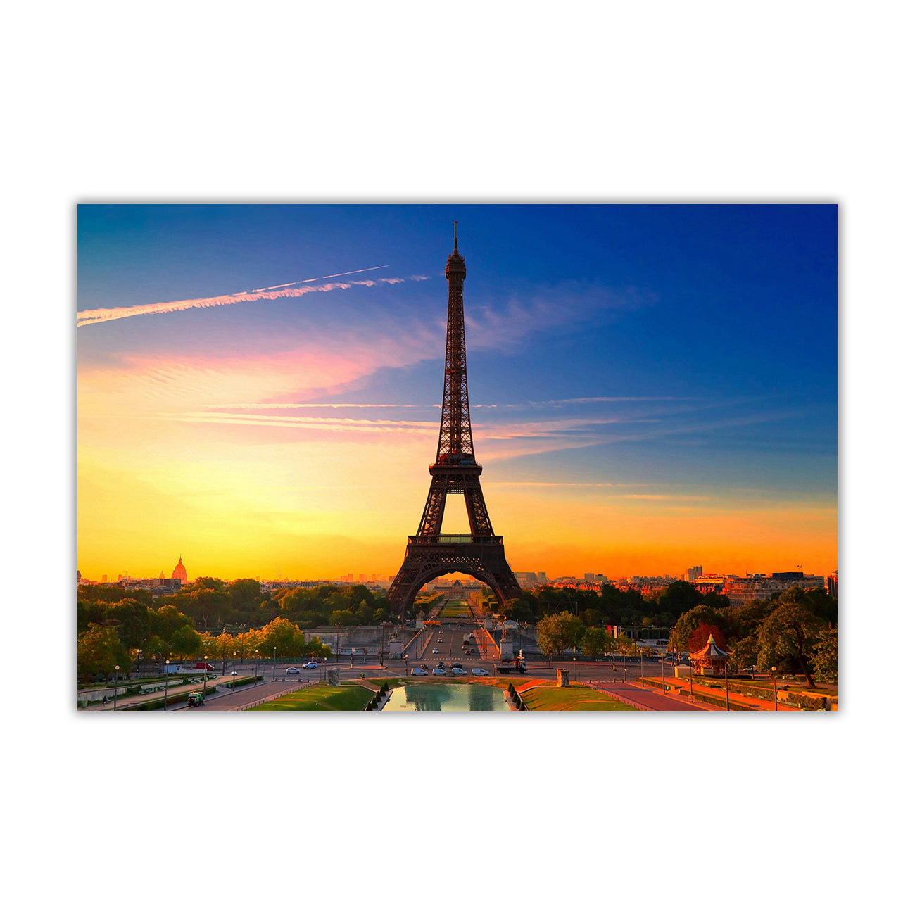 Paris Eiffel Tower Sunrise Canvas Wall Art Picture Print for the Living Room, Bedroom, Home Decor