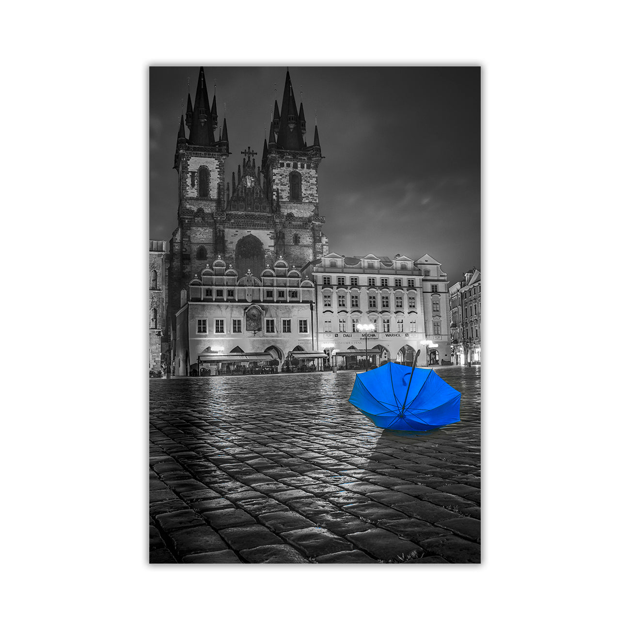 Prague Umbrella Canvas Wall Art Picture Print for the Living Room, Bedroom, Home Decor