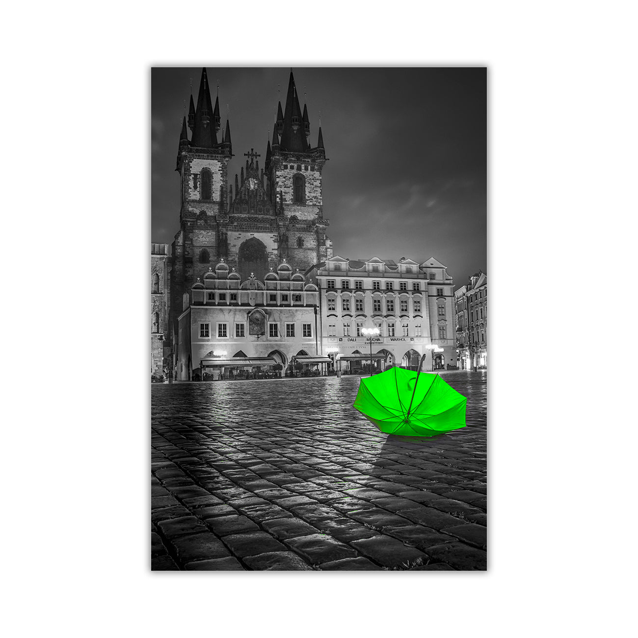 Prague Umbrella Canvas Wall Art Picture Print for the Living Room, Bedroom, Home Decor