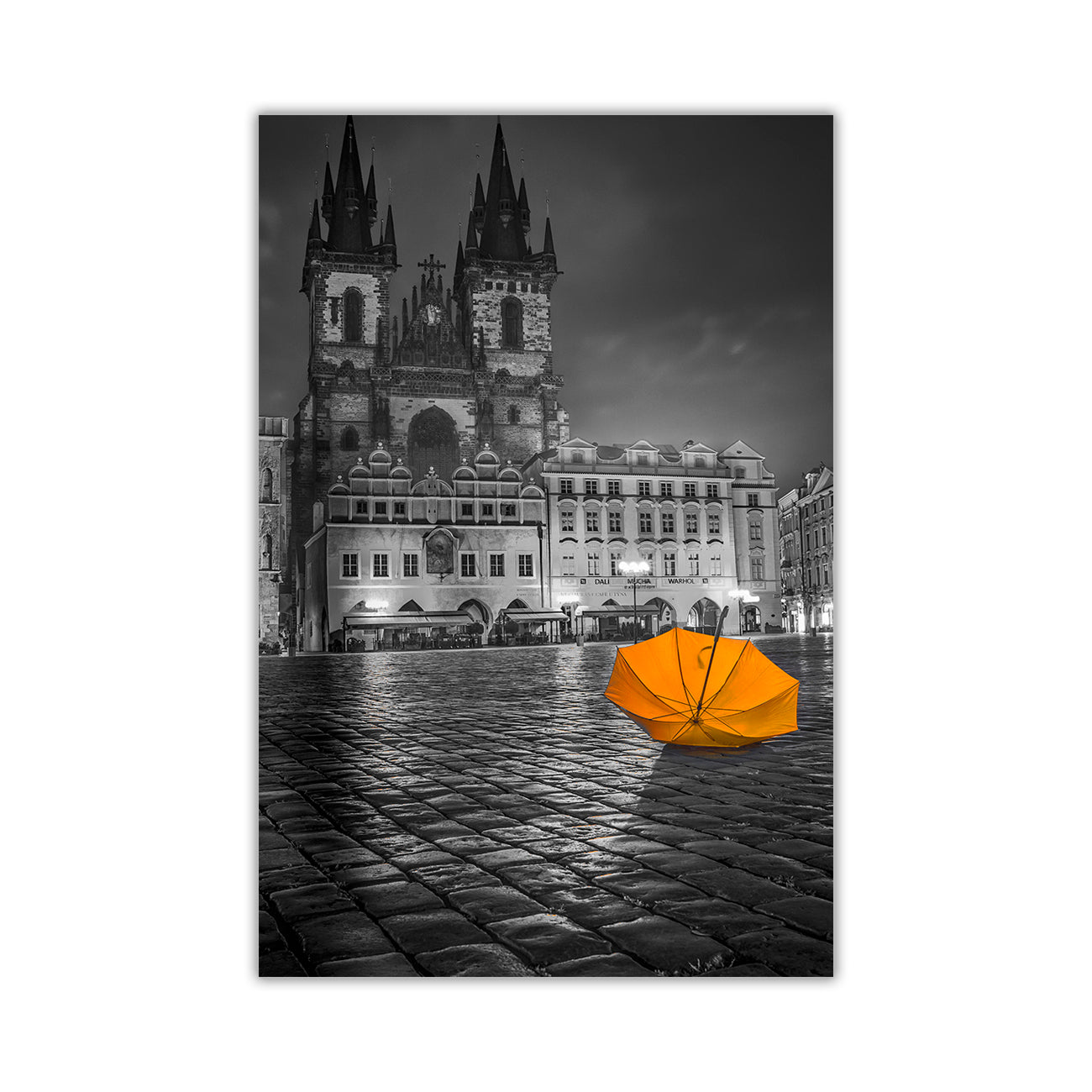 Prague Umbrella Canvas Wall Art Picture Print for the Living Room, Bedroom, Home Decor