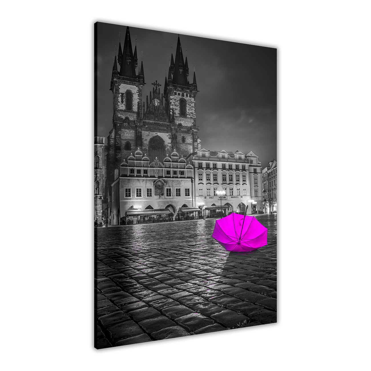 Prague Umbrella Canvas Wall Art Picture Print for the Living Room, Bedroom, Home Decor