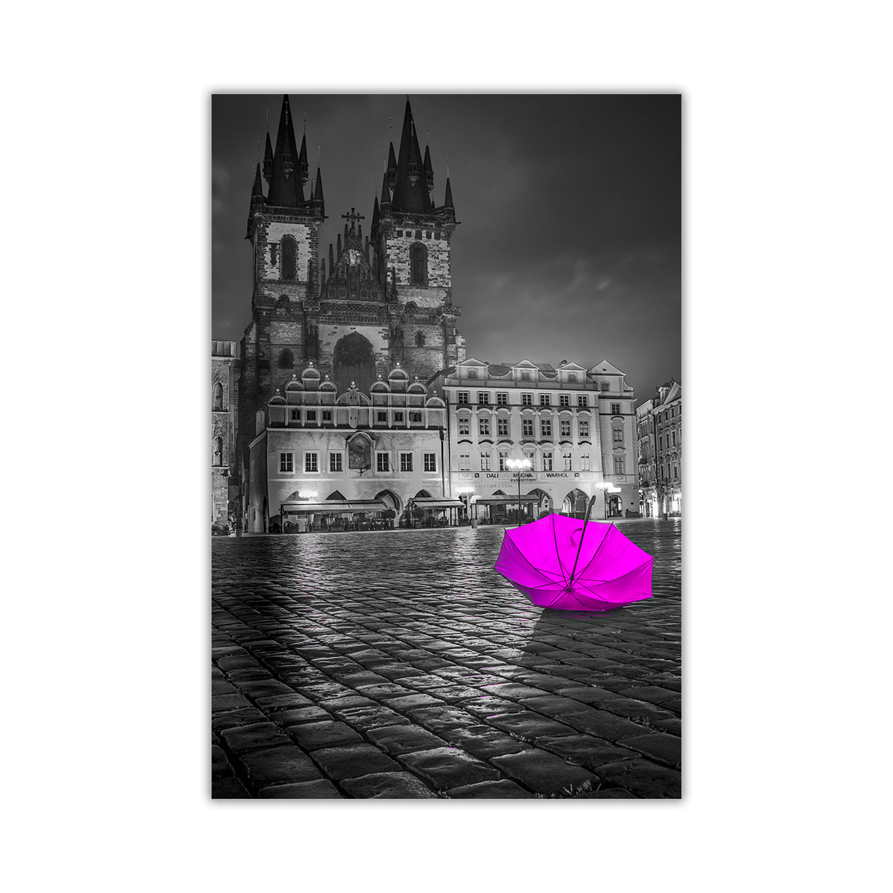 Prague Umbrella Canvas Wall Art Picture Print for the Living Room, Bedroom, Home Decor