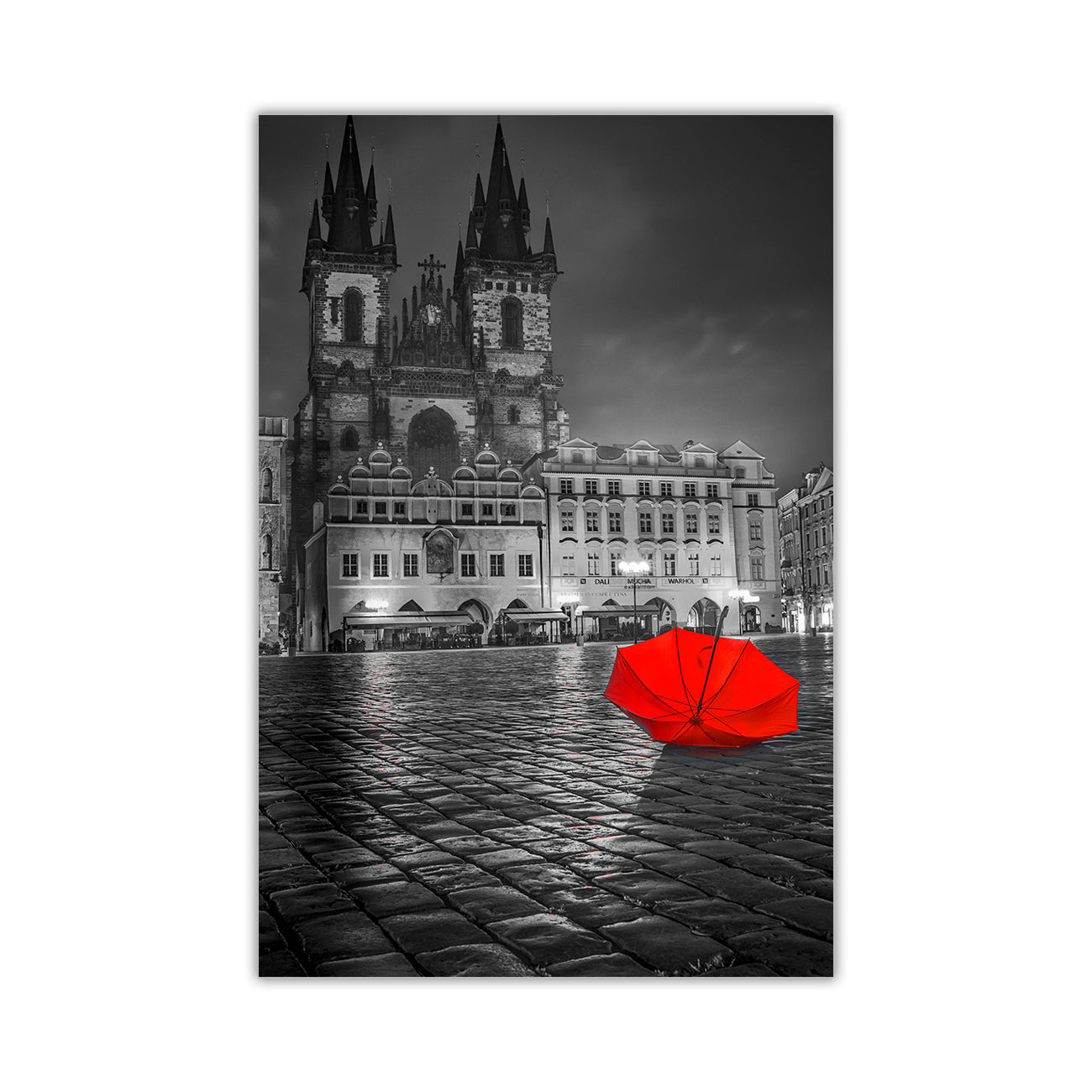 Prague Umbrella Canvas Wall Art Picture Print for the Living Room, Bedroom, Home Decor