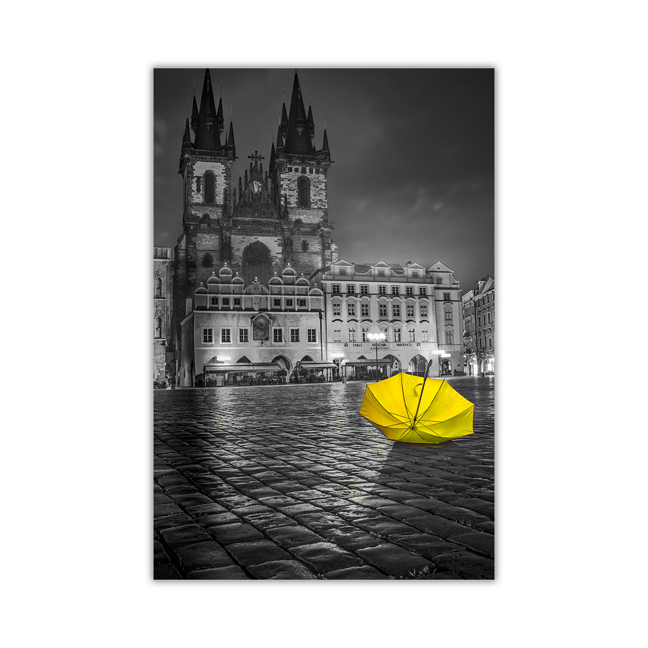 Prague Umbrella Canvas Wall Art Picture Print for the Living Room, Bedroom, Home Decor