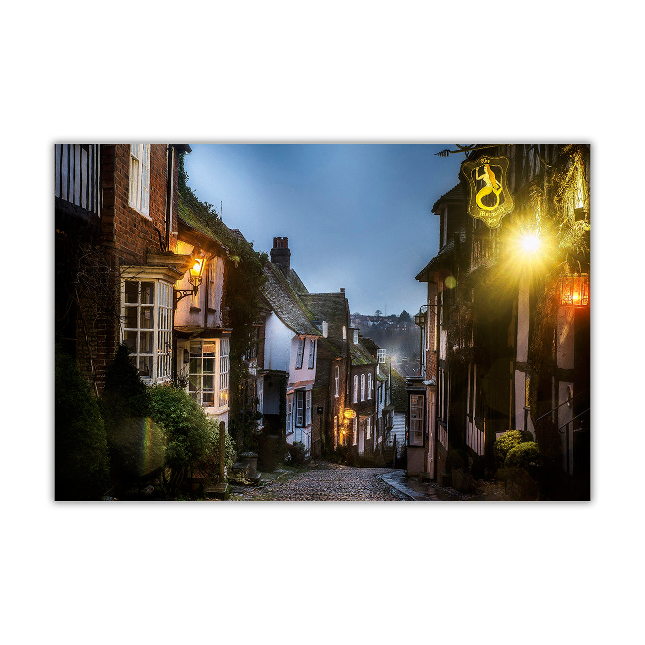 Rye Cobbled Street Canvas Wall Art Picture Print for the Living Room, Bedroom, Home Decor