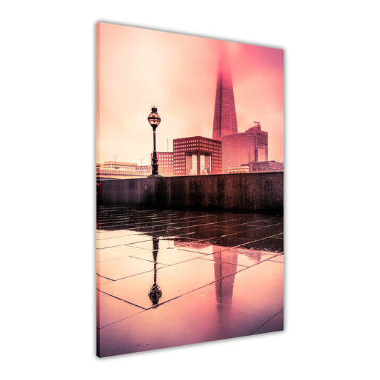 Shard Pink Sky Canvas Wall Art Picture Print for the Living Room, Bedroom, Home Decor