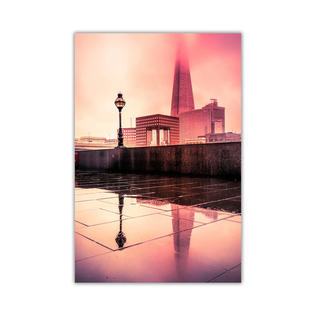 Shard Pink Sky Canvas Wall Art Picture Print for the Living Room, Bedroom, Home Decor