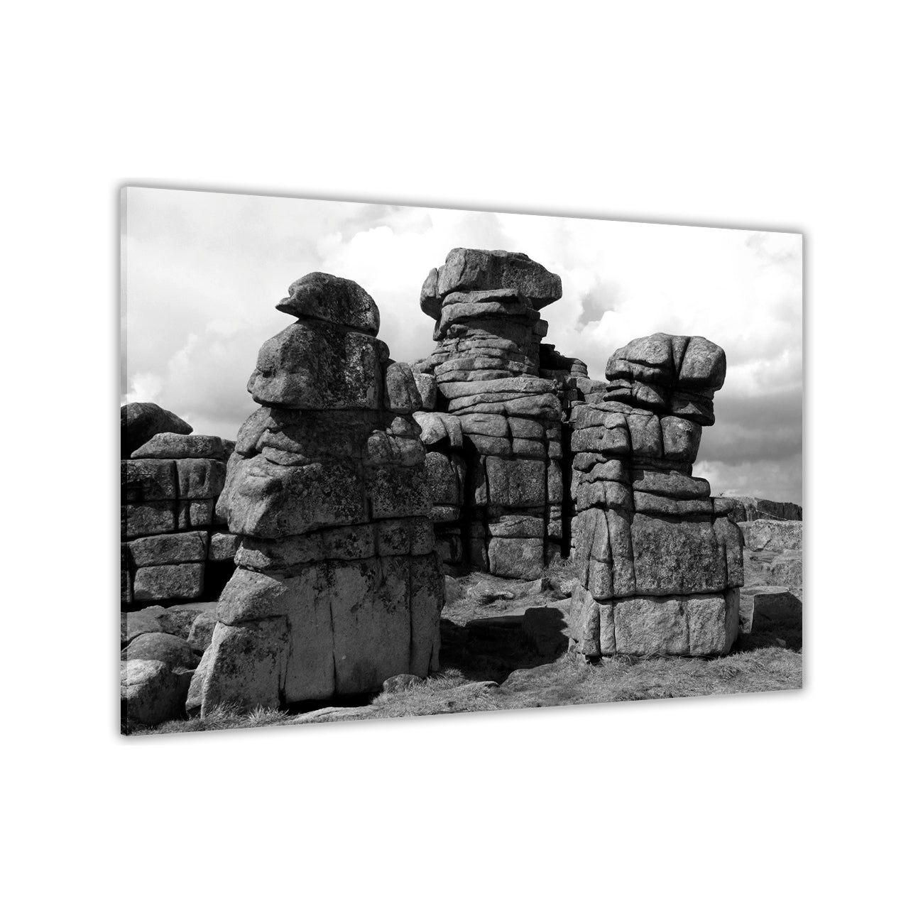 Slaskie Kamienie Black & White Canvas Wall Art Picture Print for the Living Room, Bedroom, Home Decor