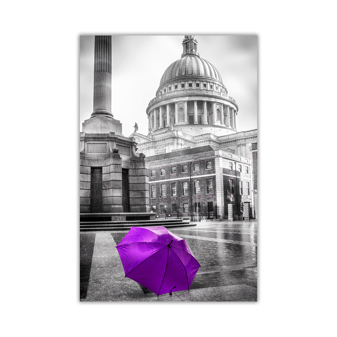 St Pauls Umbrella Canvas Wall Art Picture Print for the Living Room, Bedroom, Home Decor