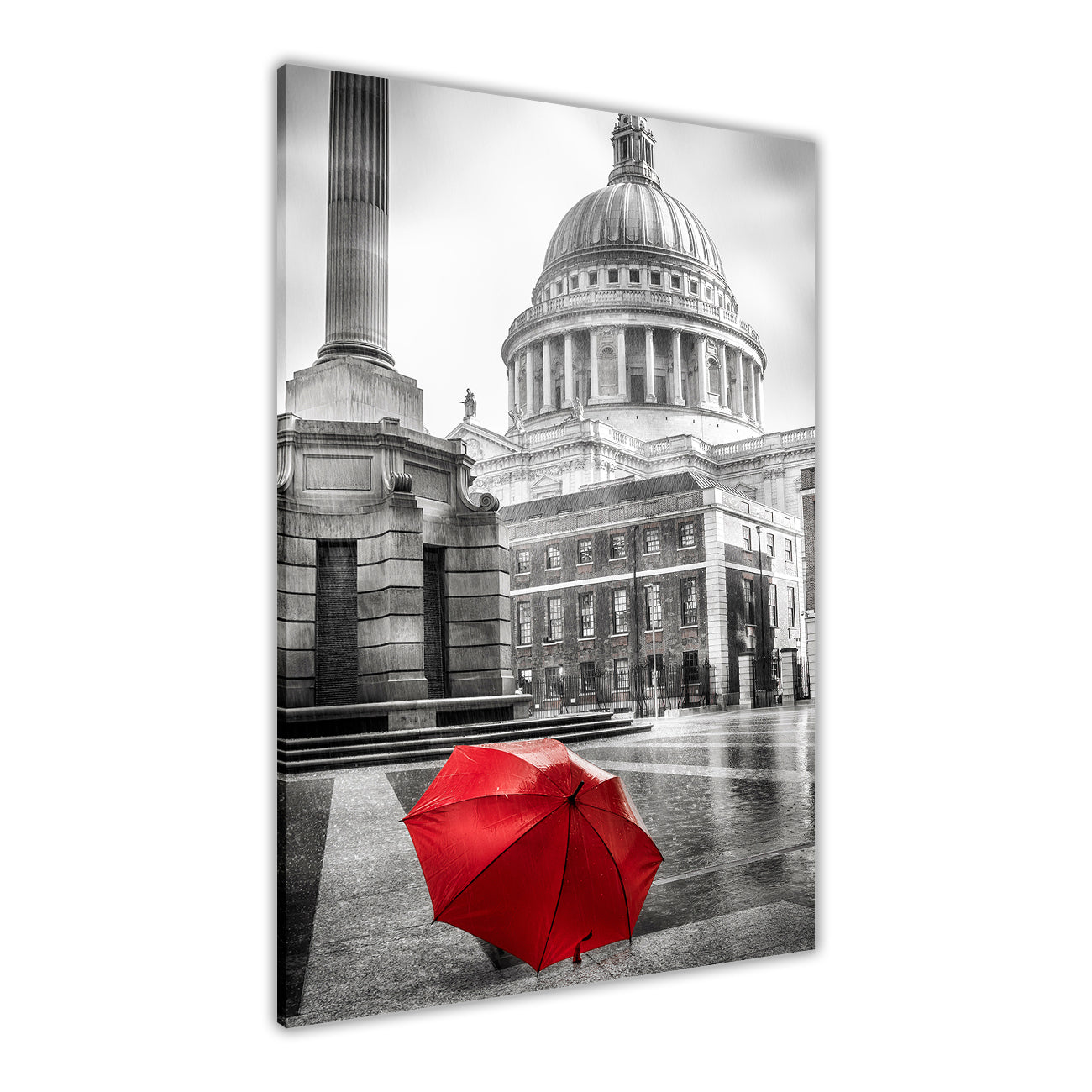 St Pauls Umbrella Canvas Wall Art Picture Print for the Living Room, Bedroom, Home Decor