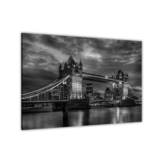Tower Bridge Black & White Canvas Wall Art Picture Print for the Living Room, Bedroom, Home Decor