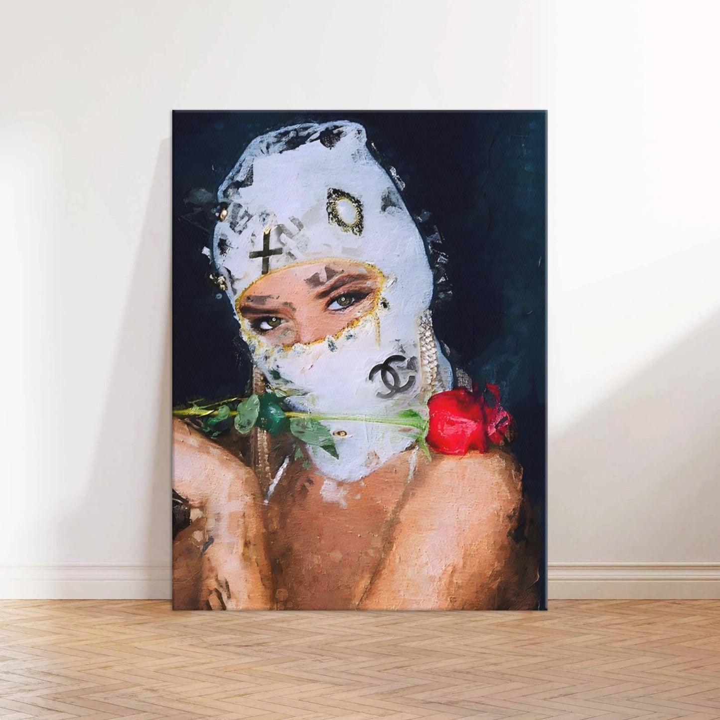 Chanel Balaclava Canvas Wall Art Print