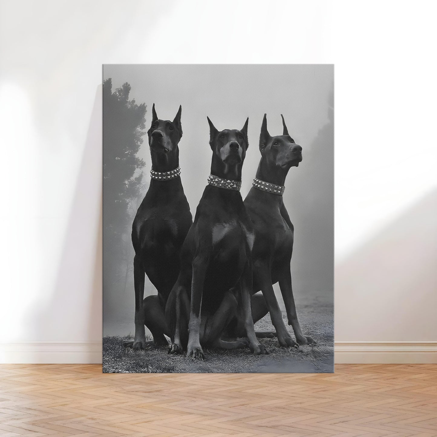 Doberman Dogs Canvas Wall Art Print