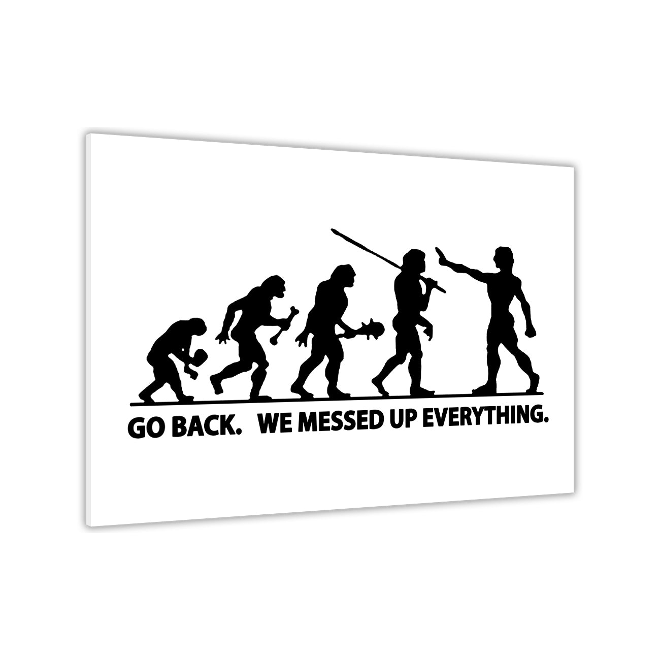 Darwin Evolution Messed Up Canvas Wall Art Picture Print for the Living Room, Bedroom, Home Decor