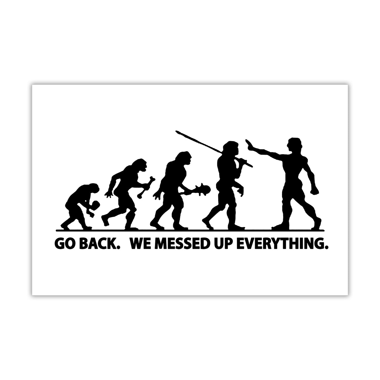 Darwin Evolution Messed Up Canvas Wall Art Picture Print for the Living Room, Bedroom, Home Decor