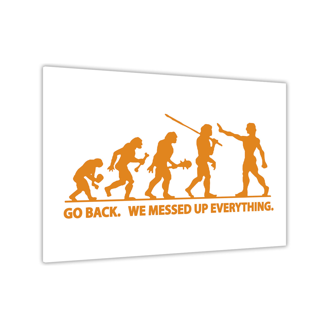 Darwin Evolution Messed Up Canvas Wall Art Picture Print for the Living Room, Bedroom, Home Decor