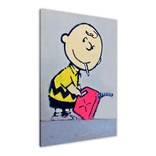 Banksy Charlie Brown Canvas Wall Art Picture Print for the Living Room, Bedroom, Home Decor