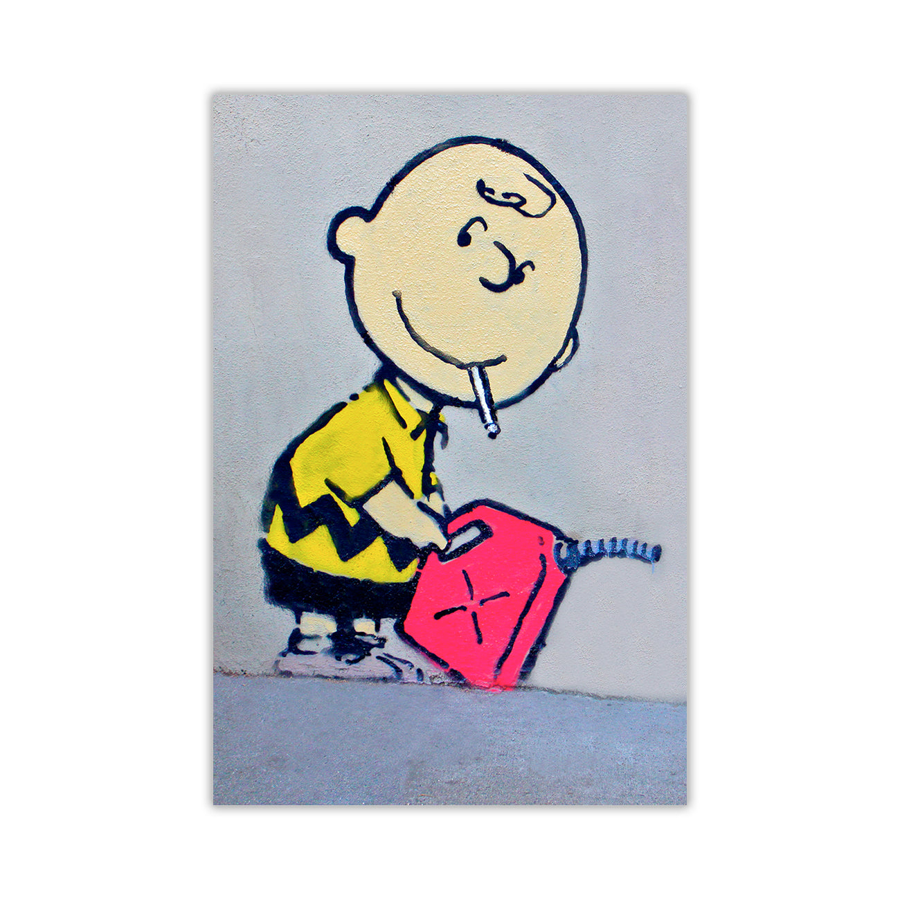 Banksy Charlie Brown Canvas Wall Art Picture Print for the Living Room, Bedroom, Home Decor