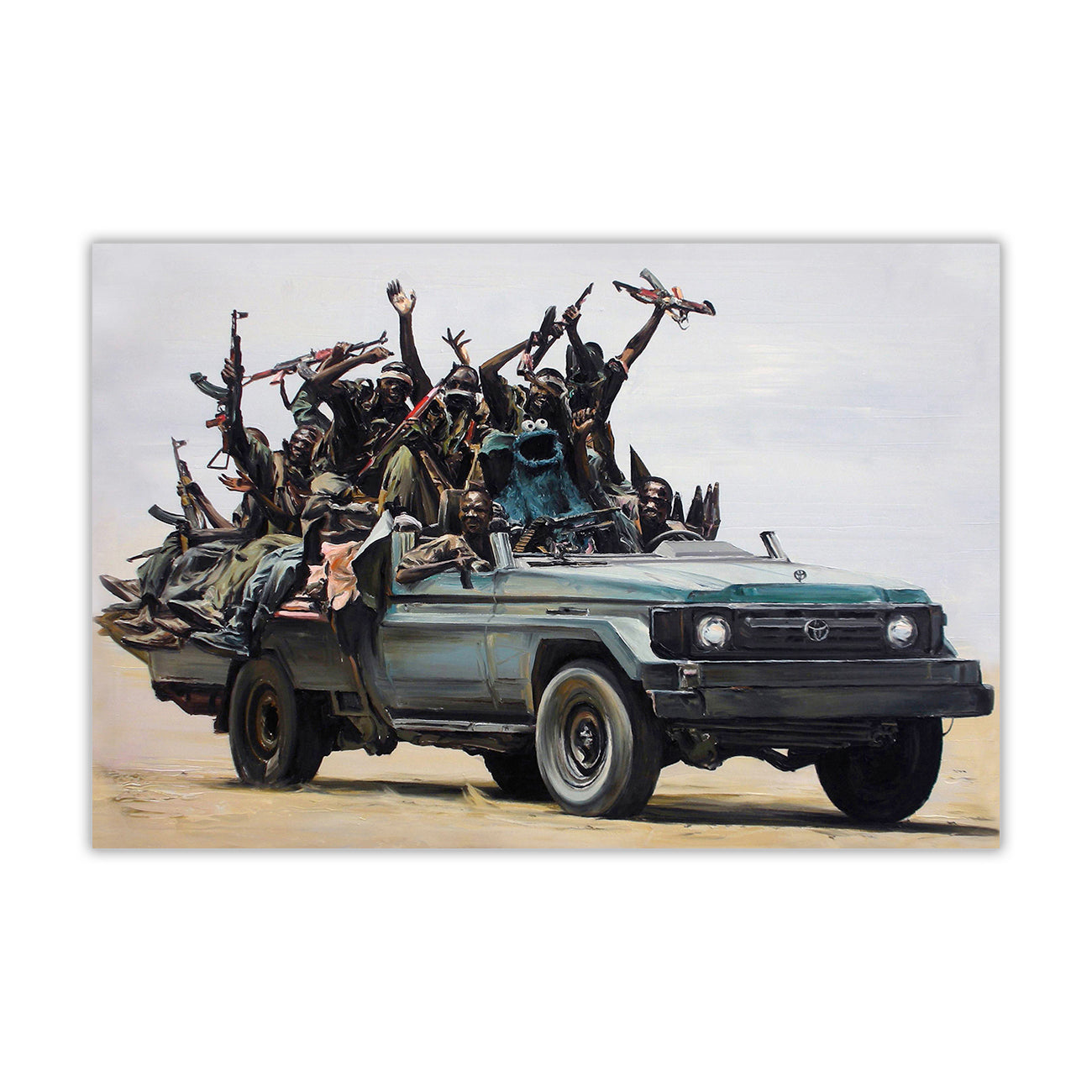 Banksy Cookie Monster Canvas Wall Art Picture Print for the Living Room, Bedroom, Home Decor