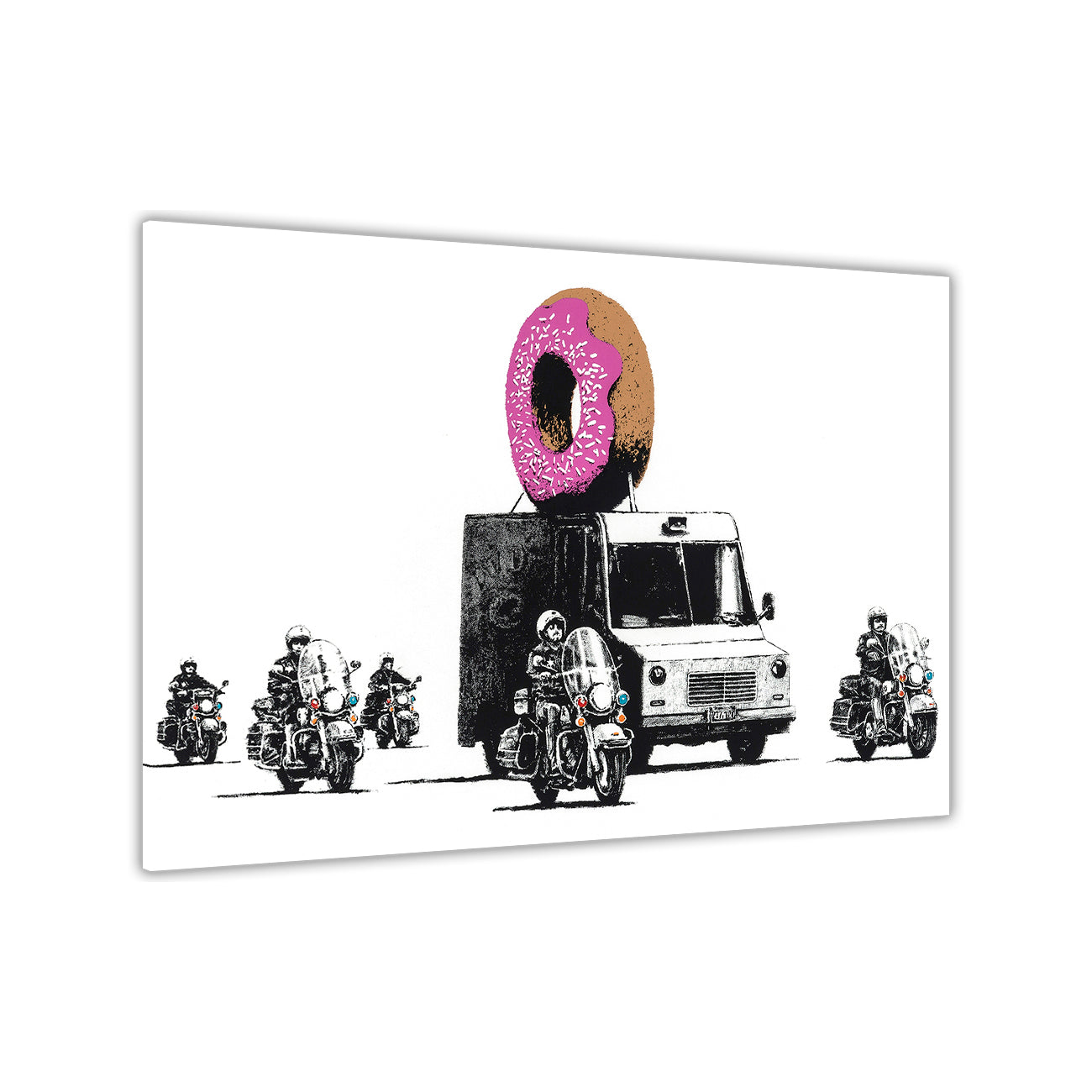Banksy Donut Convoy Canvas Wall Art Picture Print for the Living Room, Bedroom, Home Decor