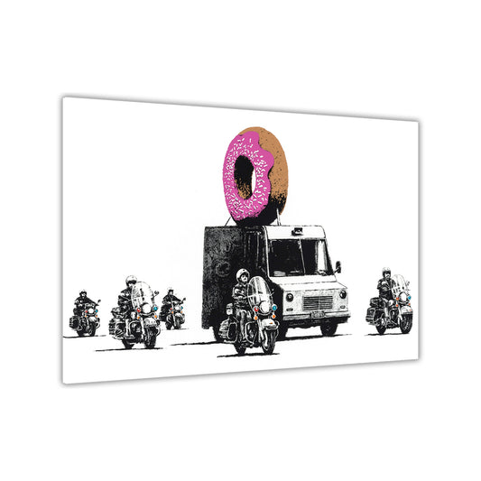 Banksy Donut Convoy Canvas Wall Art Picture Print for the Living Room, Bedroom, Home Decor