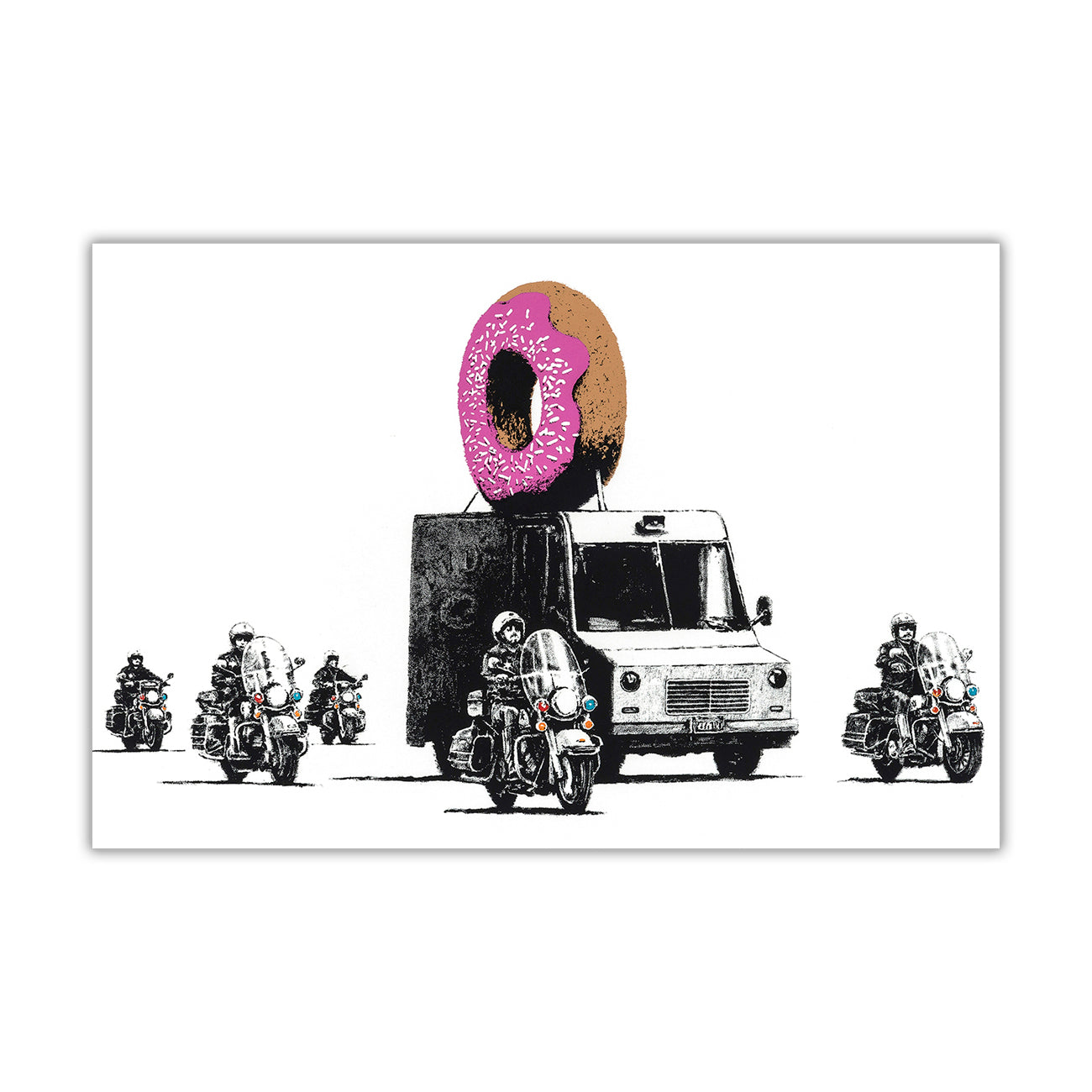 Banksy Donut Convoy Canvas Wall Art Picture Print for the Living Room, Bedroom, Home Decor