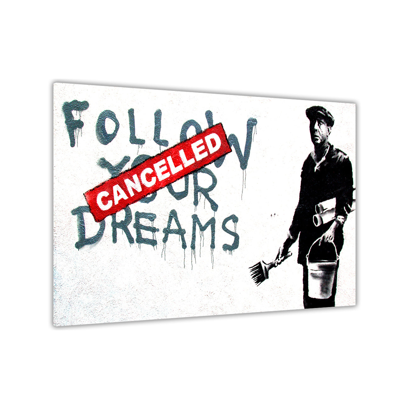 Banksy Follow Your Dreams Canvas Wall Art Picture Print for the Living Room, Bedroom, Home Decor