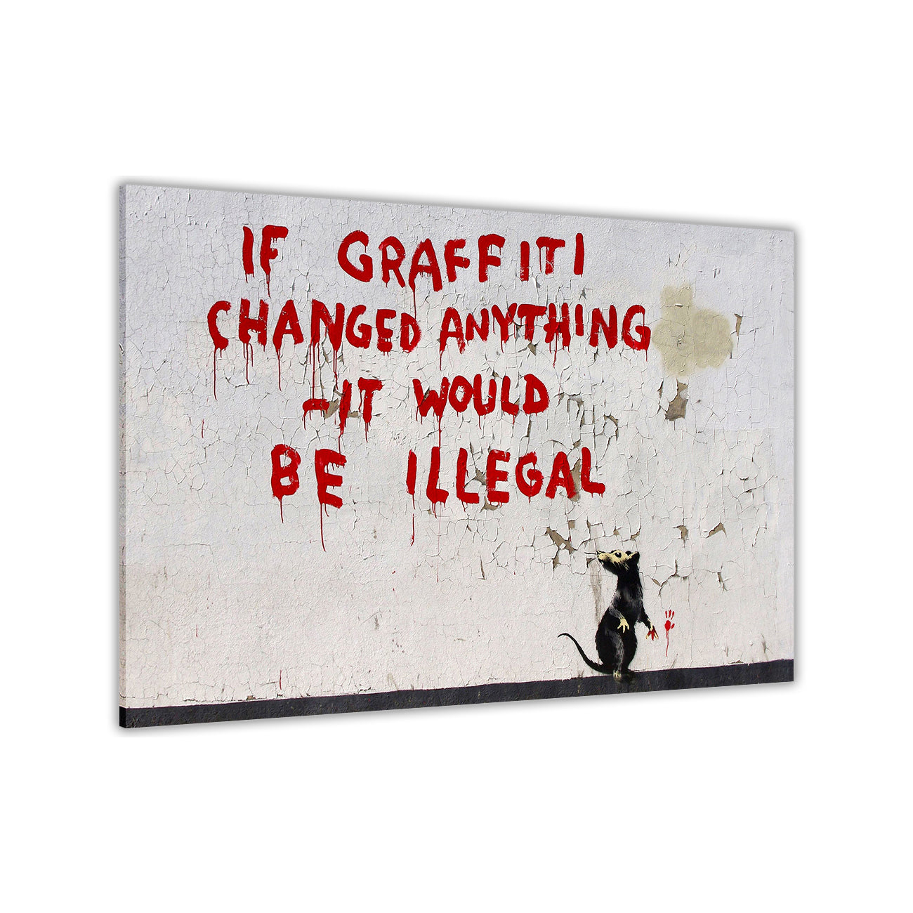 Banksy If Graffiti Changed Anything Canvas Wall Art Picture Print for the Living Room, Bedroom, Home Decor